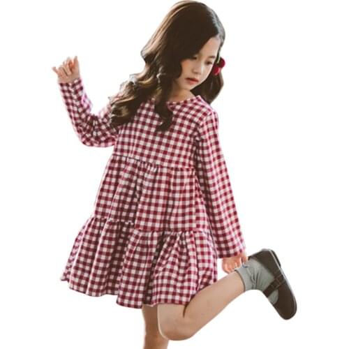 Girl Dresses 2021 Spring Autumn Girl Child Dress With Bow Kids Dresses Casual Style Costume For Girls 6 8 10 12 14