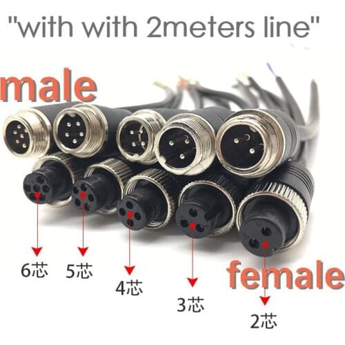 GX12 connector 2 3 4 core 5 core 6 core injection molding line M12 waterproof aviation plug extension cord male / female