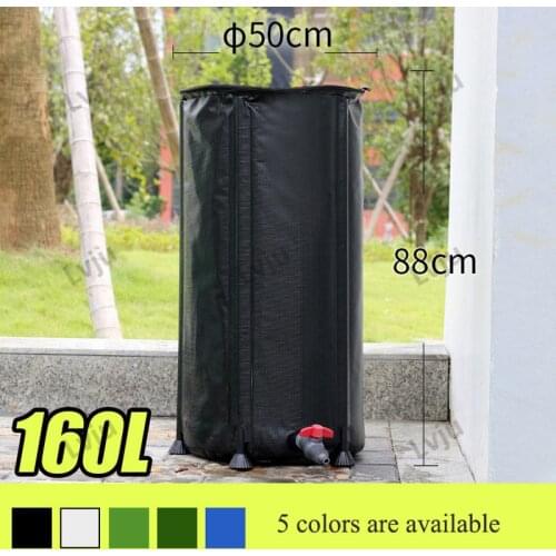 Lvju Folding Rainwater Collector Tank 160 Liter 42 Gallon Diameter 50cm x Height 88cm Collapsible Rain Barrel Water Collector
