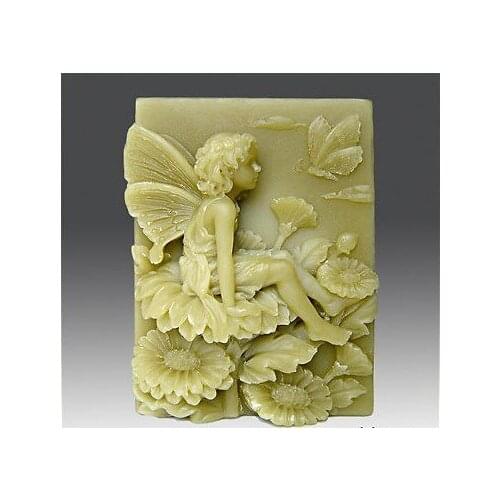 Sitting fairy handmade soap mold silicone mold