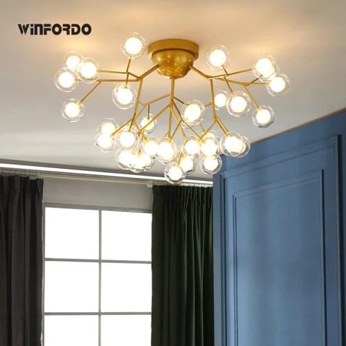 Modern Led Ceiling Chandeliers Lighting Tree Branch Mount Kids Lamps Ball Glass Shades Lights For Living Room