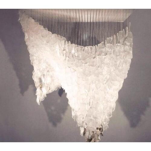 Hotel entrance window shopping mall leaf sales office restaurant glass waterfall post-modern chandelier