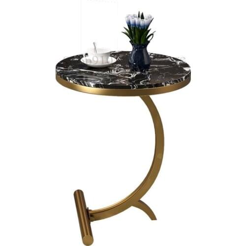 Light Luxury Side Table Wrought Iron Marble Sofa Small Coffee Table Balcony Small Round Table Bedside Table Nordic Net Red Doubl