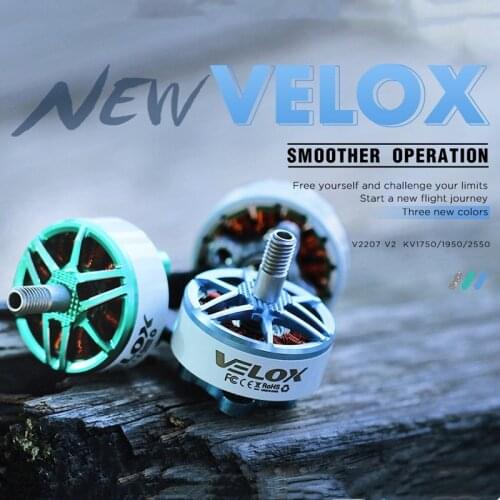 1/2/4 PCS T-Motor Velox V2207 V2 2207 1750KV 1950KV 5-6S / 2550KV 4S Brushless Motor for Freestyle RC Drone FPV Racing DIY Accs