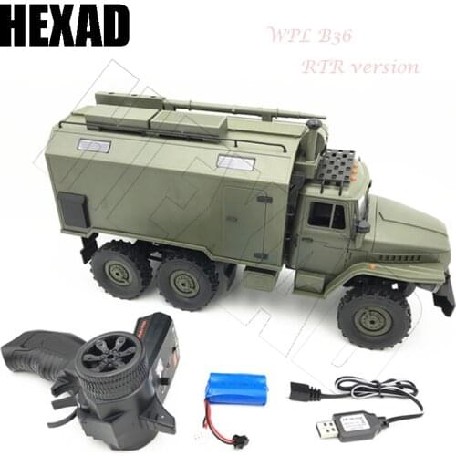 WPL B36 1/16 RC Military Command Vehicle 2.4G 6WD Army Cars Gift Kids RC Car Toys for Children