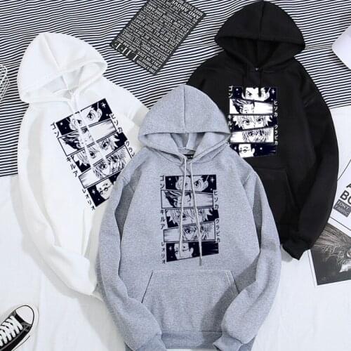 Japan Anime Hunter x Hunter Hoodies Men Women Harajuku Cartoon Hip Hop Loose Sweatshirt Fleece Warm Cotton Long Sleeve Tops