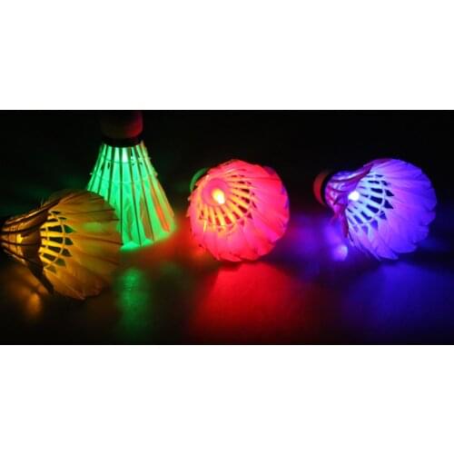 4 Pieces Mix Color Bright LED Light Badminton Set Shuttlecock Birdies