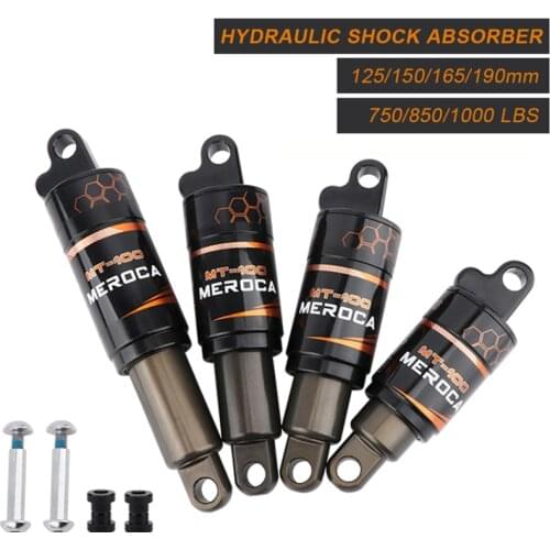 Aluminum Alloy Rear Shock Absorber For Mountain Bike Hydraulic Shock Absorber 125 150 165 190mm Bike Oil Spring Shock Absorber