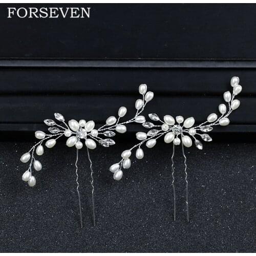 Ladies Hair Sticks Crystal Pearl Wedding Hair Pins Flower Bride Wedding Hair Pins Kanzashi Accessories For Women