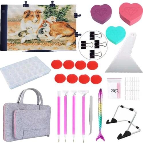 Diamond painting tools new luminous lighting version of the point drill pen heart - shaped point drill disc new combination kit