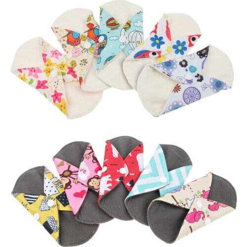 10x Reusable Charcoal Sanitary Hygiene Heavy Period Bamboo Soft Towel Cloth Mama Menstrual Sanitary Pad Panty Liners