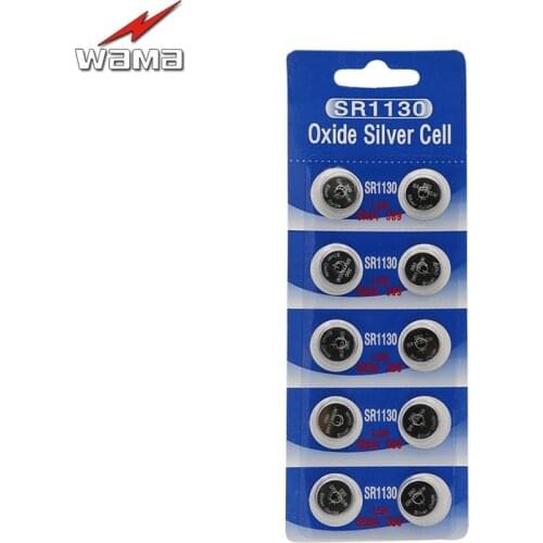 10x Wama SR1130 SR1130SW 389/390 Silver Oxide 1.55V Battery Mercury Free High Quality Button Cell Watch Batteries