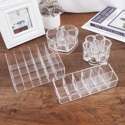 12/24 Slots Acrylic Makeup Organizer Storage Box Cosmetic Box Lipstick Jewelry Box Holder School Office Organizer Stationery