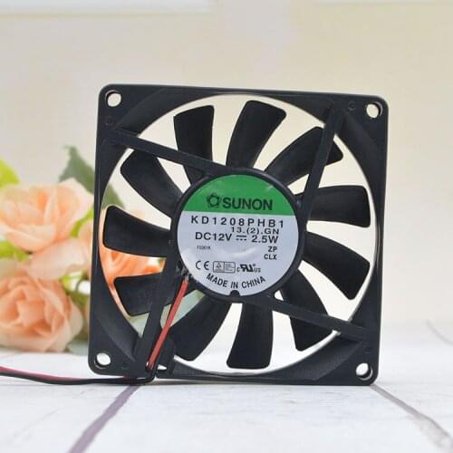 SUNON KD1208PHB1 DC 12V 2.5W 80x80x15mm 2-Wire Server Cooling Fan