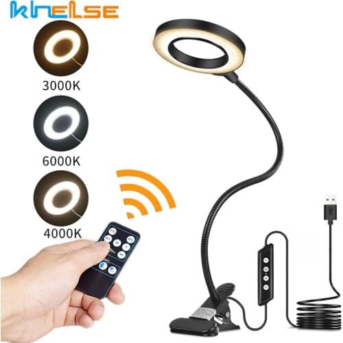 3X Magnifier Illuminated LED Desk Lamp With Clamp USB Flexiable Hose Dimmable Reading Lamp Student Bedside Portable Table Lights