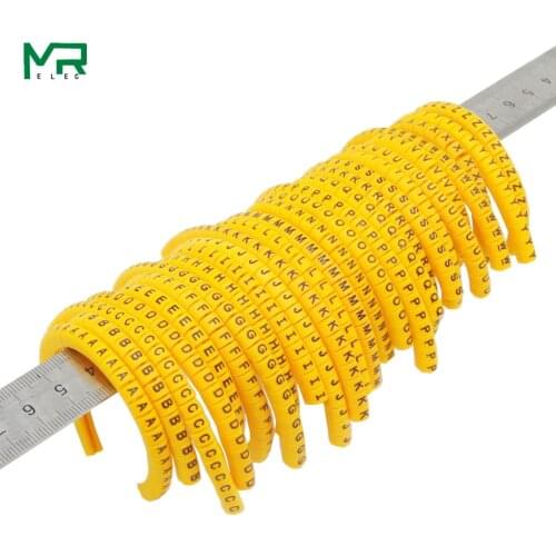 650pcs/Lot EC-0 EC-1 EC-2 EC-3 4mm2 A-Z Twenty-six English Letter Flexible Print Sleeve Tube Label Network Wire Cable Marker