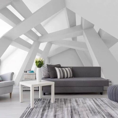 Bacaz 3d Concrete Wallpaper Murals Tunnel Extension Space Wall Stickers Shadow Wall Decor Art for Living room Hotel Building