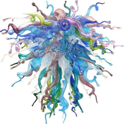 Hot Sale Multi Color Art Chandeliers Lighting Hand Blown Glass Chandelier Lamps LED Lights for Living Room Decoration