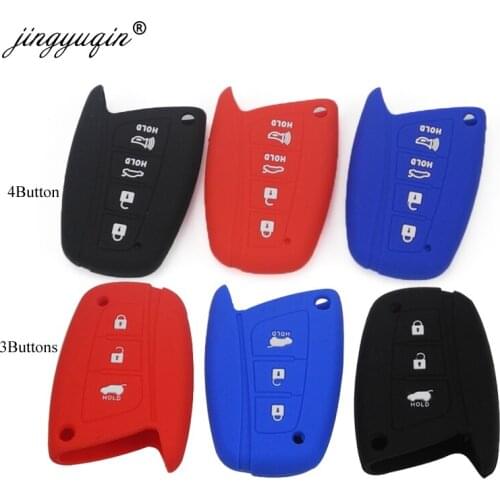Jingyuqin 30pcs/lot 3 Buttons Remote Smart Car Key Silicone Case Cover For Hyundai Solaris ix35 ix45 Accent Elantra Santa Fe