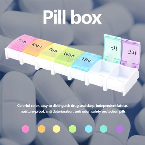 Drug Tablet Compartment Box Small Object Organizer Portable Mini Pill Case Medicine Box Travel Square Pill Container