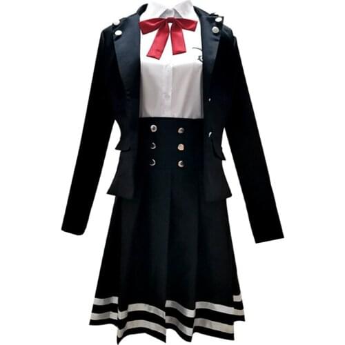 Danganronpa V3 Shirogane Tsumugi Cosplay Costume Killing Harmony School Uniform Skirt Shirt Turquoise Women Halloween Carnival