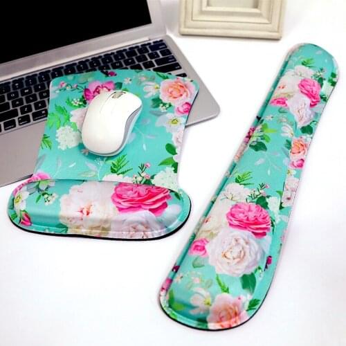 Mouse Pad with Wrist Rest Non Slip Rubber Base Keyboard Pad Soft Durable Ergonomic Design for PC Computer Office