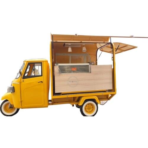 Mobile Ape Fast Food Cart Van Hot Sale Street Snack Hot Dog Vending Tricycle for Sale