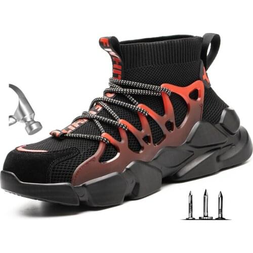 Mens Outdoor Steel Toe Indestructible Work & Safety Shoes Men Anti Smashing Puncture Proof Safety & Work Boots Anti Slip