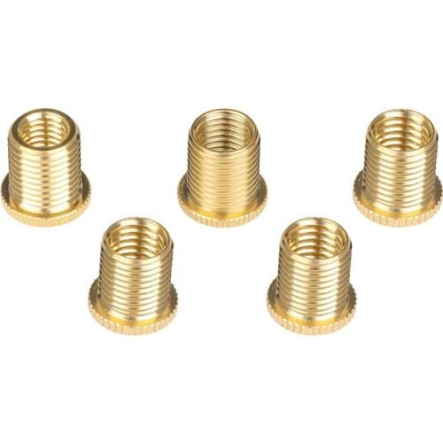 Pack of 5 Universal Gear Shift Knob Adapter Nuts Insert Set M8x1.25 Gold