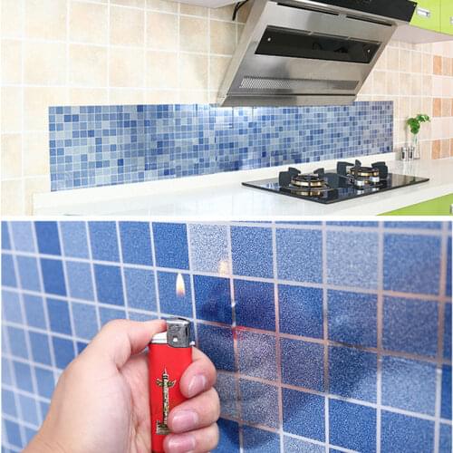 1PC Anti-oil Wall Stickers High temperature Anti-oil paste kitchen Self-adhesive foil waterproof bathroom tile wall stickers DA
