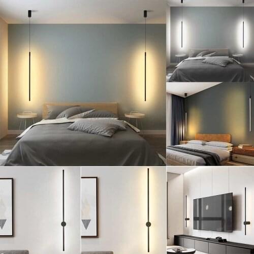 Nordic Minimalism line LED Highlight Walllamp Living Room Bedroom Long Strip Wall Lights Decorat Home Room Bedside Wall Lamps