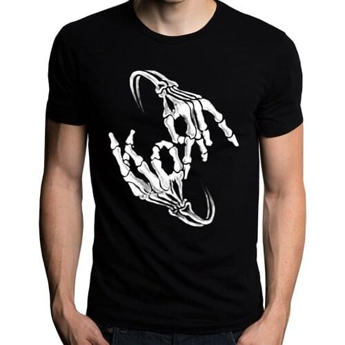New Summer Casual Men Tee Shirt Korn Band Skeleton Sign Bone Logo Mens T-Shirt Streetwear