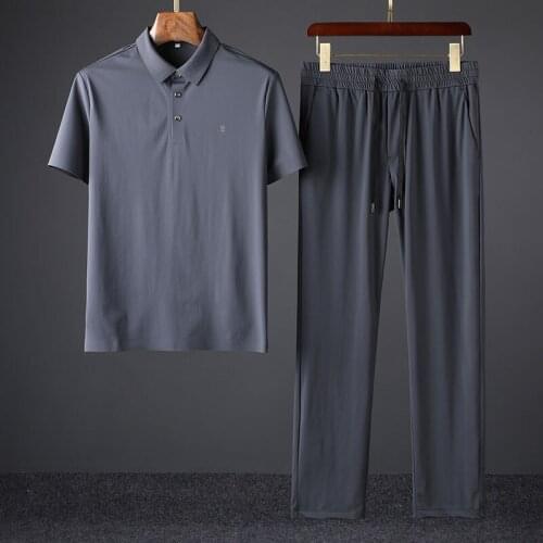 New new 2021 silky short sleeve high-end business leisure temperament lapel shirt mens leisure trend temperament