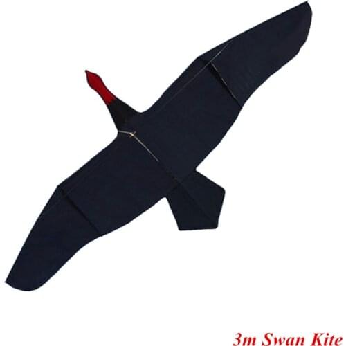 New Arrive Outdoor Fun Sports 3m Black Swan Kite / Animal Kites With Handle & Line Good Flying