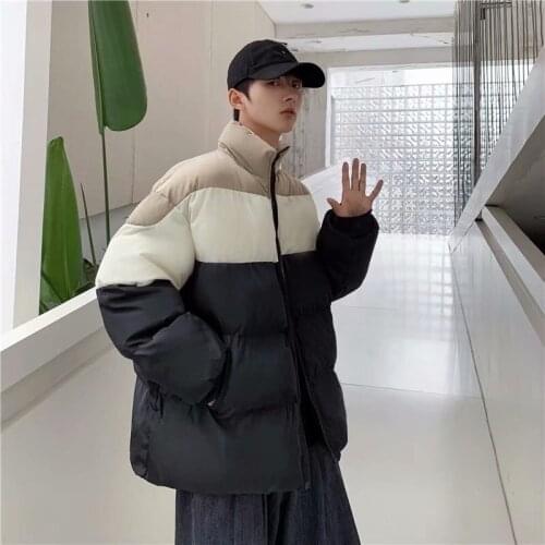 Autumn and Winter Trend Warm Cotton Padded Mens Loose and Thickened Couples Bread Suit Casual Versatile Coat