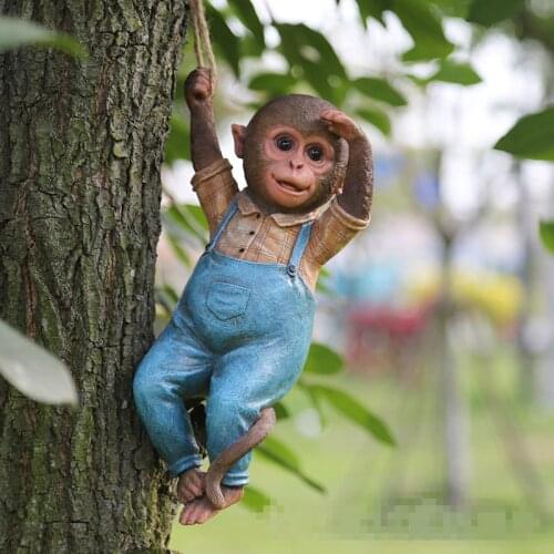 Garden courtyard tree pendant gardening landscaping simulation animal resin little monkey creative decoration ornaments