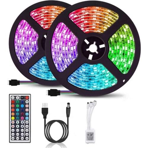 RGB Ribbon Strip Light Tape Lights Color Changing Soft Lamp Belt with 44 Key Wedding Decorative Fairy Lights