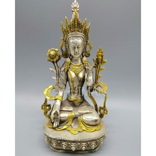 Collect China Fine Workmanship Cupronickel Gilding Sculpture Guanyin Buddha Metal Crafts Home Decoration#4