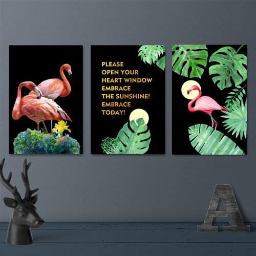 Nordic Flamingo Canvas Print Forest Poster Canvas Print Painting Wall Art Living Room Home Decoration