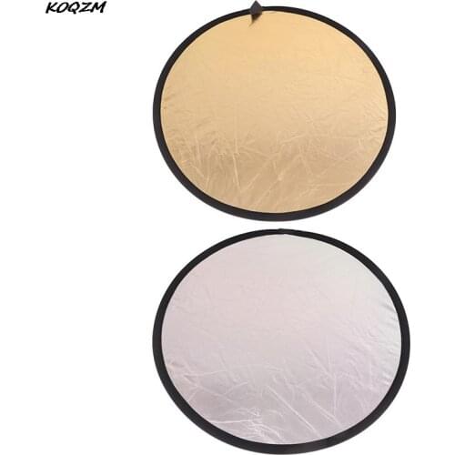 60cm Handhold Multi Collapsible Portable Disc Light Reflector For Photography 2in1 Gold And Silver