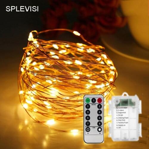 5m 10m 20m Remote Control LED String Fairy Light Battery Outdoor Christmas Garland For Home Party Wedding Garden navidad