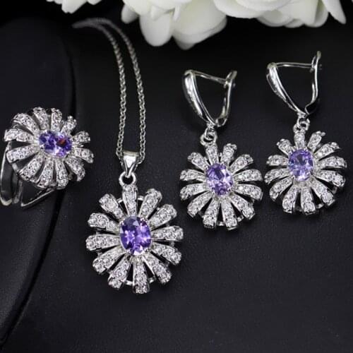Zlxgirl Romantic Women bridal Jewelry CZ Zirconia Wedding Jewelry Sets For Brides Silver-color Jewelry