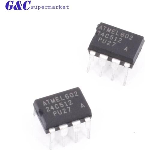 1 PCS AT24C512-10PI-2.7 AT24C512PI27 AT24C512 24C512 DIP-8