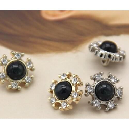 10pcs Snow Flower Pearl Jewelry Metal Buttons For Clothes Wedding Dress Sleeve Decorative Handmade DIY Accessories Wholesale