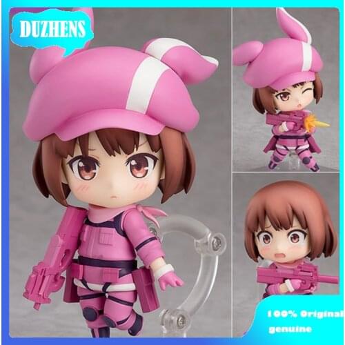 100% Original genuine Gun Gale Online lotus Q version figma PVC Action Figure Anime Figure Model Toy Figure Collection Doll Gift