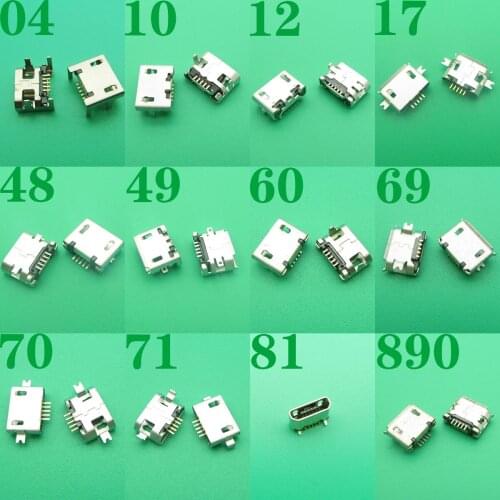 12 products Smartphone tablet pc 5-pin long needle Micro USB Jack connector Charge Socket for Nokia/Lenovo/OPPO/Motorola/Samsung