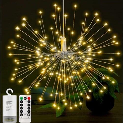 120-200 Leds Festival Hanging Starburst String Lights DIY firework Copper Fairy Garland christmas lights outdoor Twinkle Light