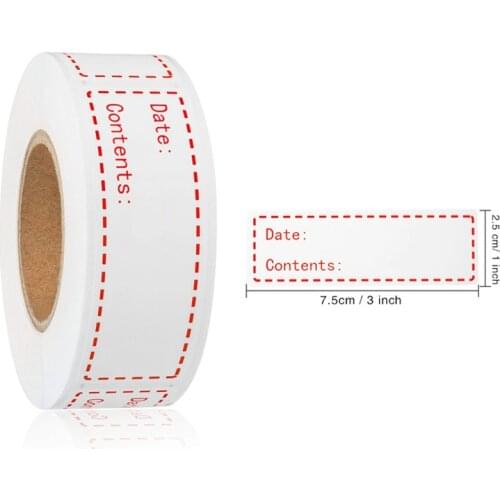 125 PCS/Roll Red Self-Adhesive Sticker For Kitchen Storage Freezer Refrigerator Food Mark Label Removable Waterproof Stickers