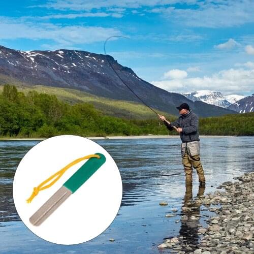 2 Side Diamond Fishing Hook File Fishhook Sharpener Survival Fishing Accessory Tools 4in