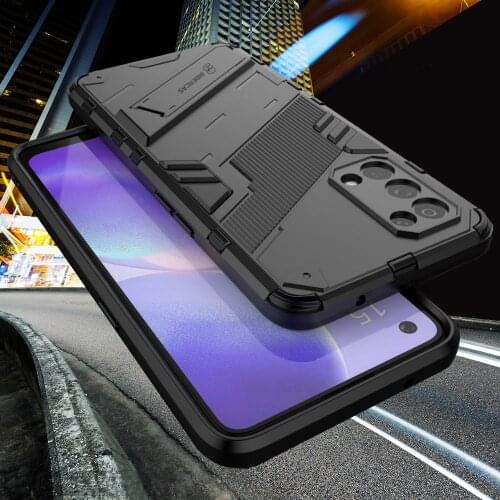 Armor Case for Oppo Reno5 Reno 5 Pro Plus 5G Camera Protection Back PC & Rubber Silicone Shockproof Kickstand Phone Stand Cover